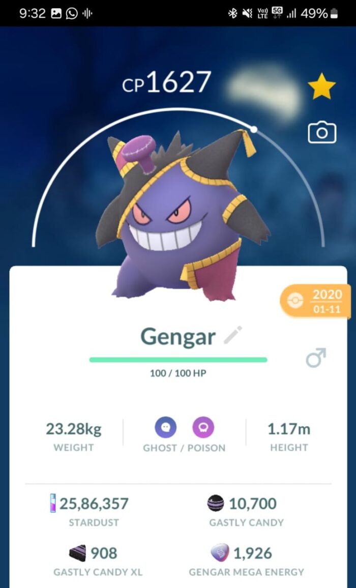 gengar with halloween costume