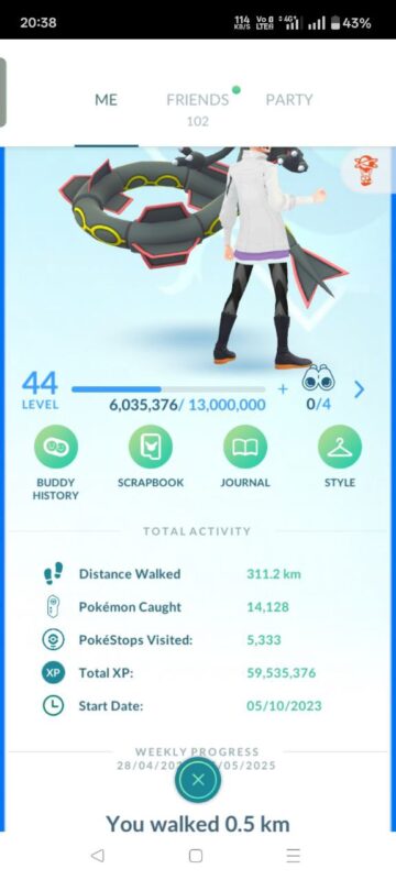 pokemon go account level 44