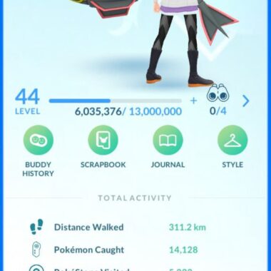 pokemon go account level 44