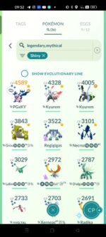 Pokemon Go Level 45: 36 Shiny Mythical LEG, 488 Shiny, 270 Leg, Shiny Dusk Mane, Dialga Global BG, Shiny Fused Kyurem – Bild 2