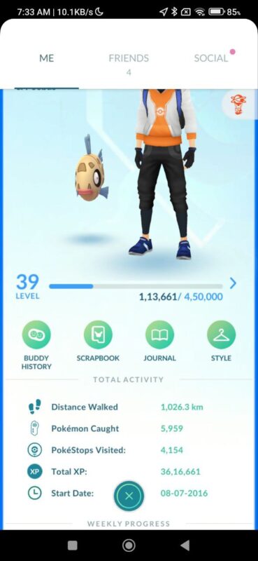 Old Pokemon GO account Level 39