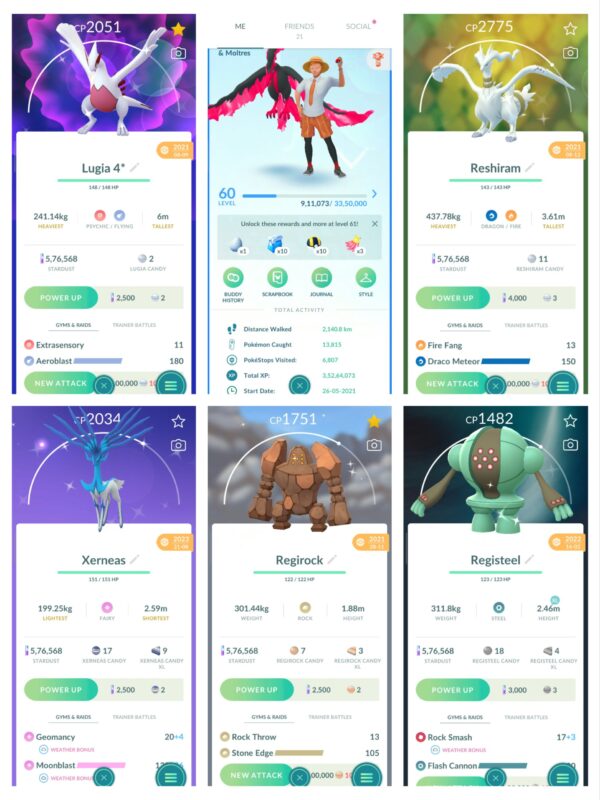 Pokemon GO Level 60 account with shiny xerneas