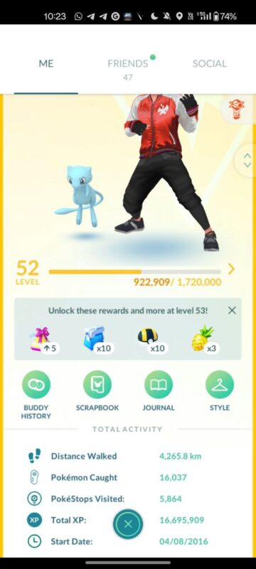 pokemon go account level 52