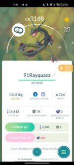 Pokemon Go Level 51 account shiny rayquaza