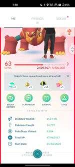 Level 63 Pokemon Go account 2025