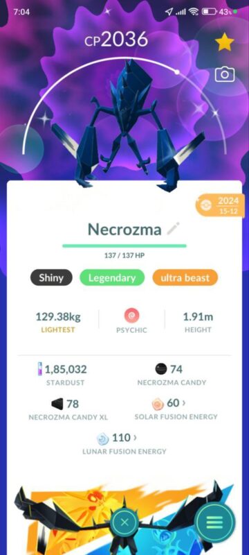 Pokemon Go Level 55 account necrozma