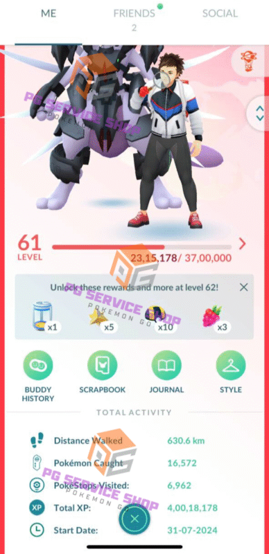 level 61 account with rare gigantamax