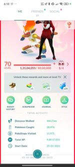 Level 70 Pokemon GO Account 506a - 62M XP and 2021 Veteran Start Date - pgserviceshop.com