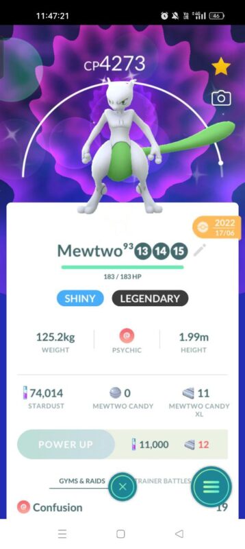 level 43 Pokemon GO account shiny Mewtwo