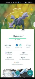 Level 71 Pokemon go account with Shiny Kyurem