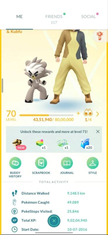 Level 70 Pokemon Go PvP account