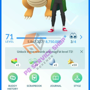 High level Pokemon GO account 99M XP - Trainer Level 71 Profile