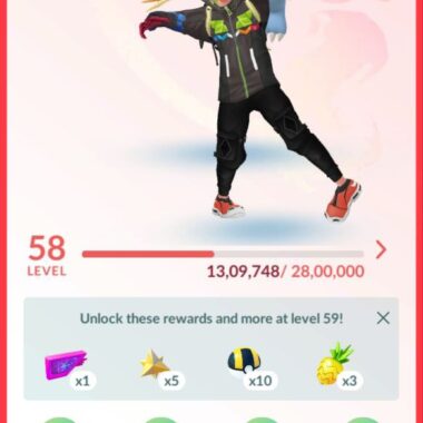 Pokemon GO Trainer profile level 58 with 29 million XP and 4872km distance walked.
