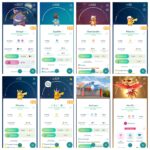 Collection of rare shiny event Pokemon including Ash Hat Pikachu and Shiny Costume Gengar.
