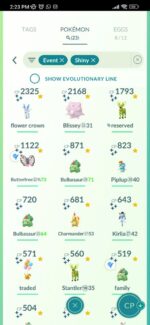 Shiny Costume Bulbasaur and Flower Crown Sylveon account 514a