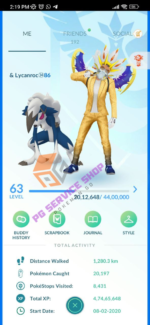 Level 63 Maxed Pokemon GO Account - Shiny Mewtwo & Master Ball