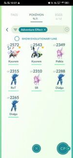 Dialga and Palkia with Adventure Effects RoT and SR