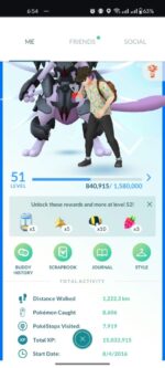 pokemon go account level 51 profile id 523a