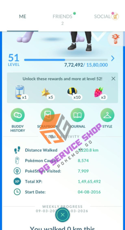 Level 51 Pokémon GO trainer profile with 14 million total XP
