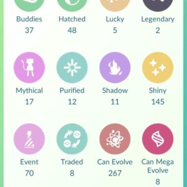 Collection Overview 145 Shinies and 17 Mythicals