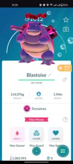 dynamax blastoise pokemon go account id 522a