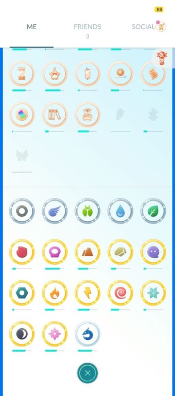 Pokemon GO Account Platinum and Gold Medals