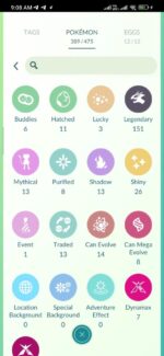 Pokemon Go Account Statistics 151 Legendaries 13 Mythicals