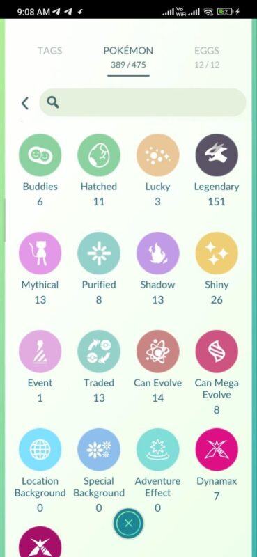 Pokemon Go Account Statistics 151 Legendaries 13 Mythicals