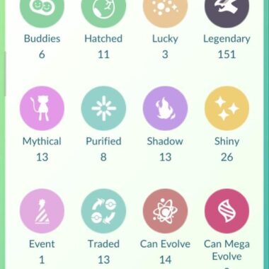 Pokemon Go Account Statistics 151 Legendaries 13 Mythicals
