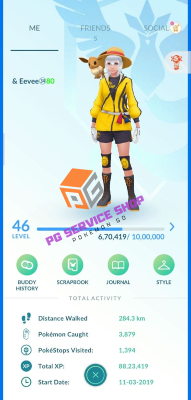 Level 46 Pokemon Go Trainer Profile 8M XP 2019 Start Date