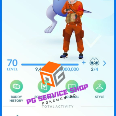 Level 70 Pokemon GO account trainer profile stats and walked distance