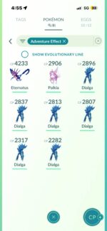 adventure effect pokemons account id 545a