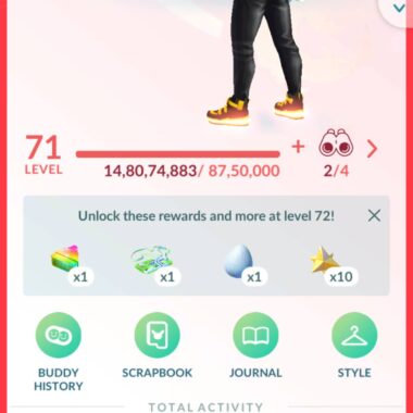 Level 71 trainer profile dashboard showing total XP and start date