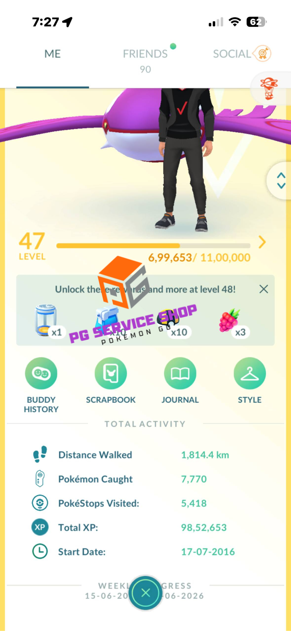 549a-profile-1 Level 47 Pokemon GO Trainer Profile Stats Account 549a