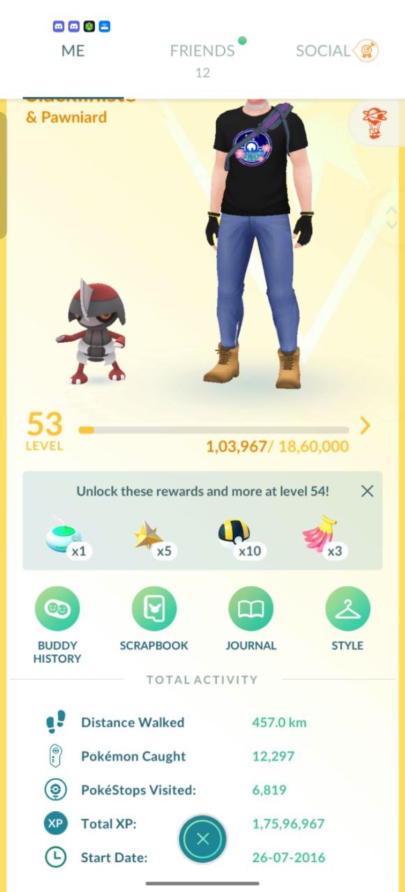 550a-profile-1 Premium level 53 account trainer profile stats showing 17.5M XP and 2016 start date on pgserviceshop.com
