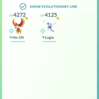 Premium Pokémon GO account unique ID 551a featuring maxed Apex Purified Ho-Oh and Apex Purified Lugia with high CP values.