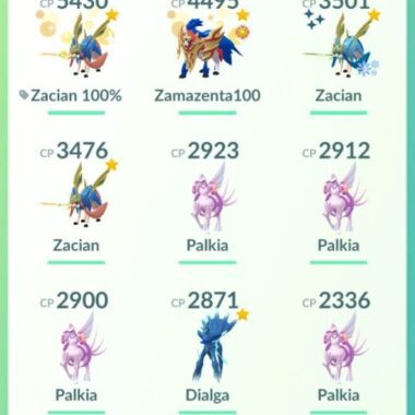High CP Adventure Effect Legendaries Zacian Palkia Dialga 552a