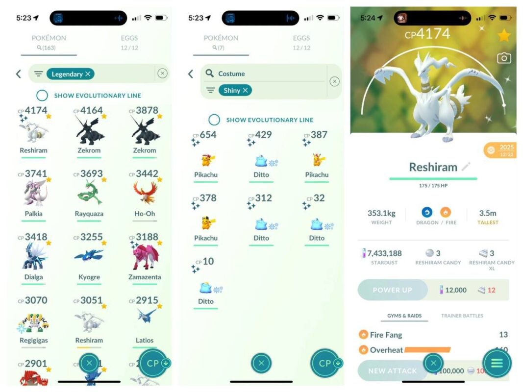 Elite Shiny Legendary Detail account id 554a