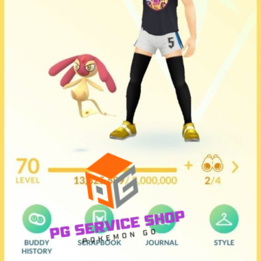 Level 70 Pokemon GO account profile page stats 40M stardust pgserviceshop