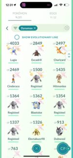 Powerful Dynamax Pokemon squad led by a CP 4033 Dynamax Lugia, Charizard, and Excadrill on pgserviceshop.com.