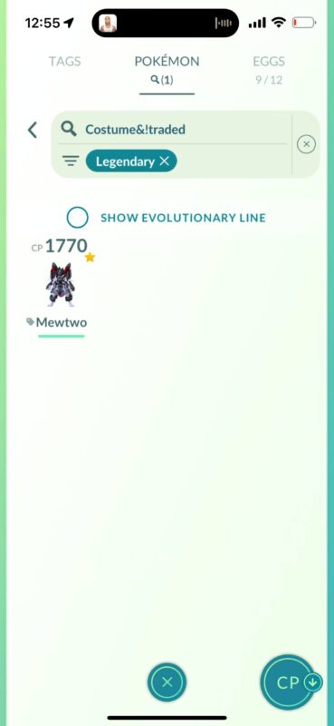 Rare CP 1770 Armored Mewtwo costume legendary Pokemon on a high level account.