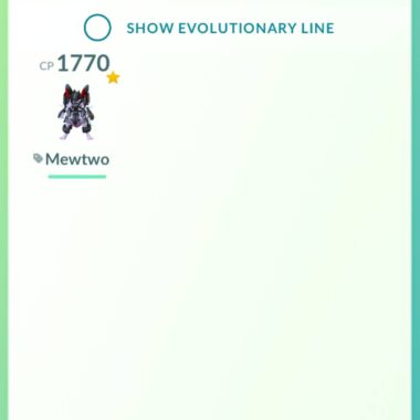 Rare CP 1770 Armored Mewtwo costume legendary Pokemon on a high level account.