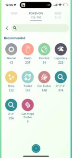 Pokemon GO account inventory breakdown showing 122 shinies 31 hundos and 223 legendaries for sale.