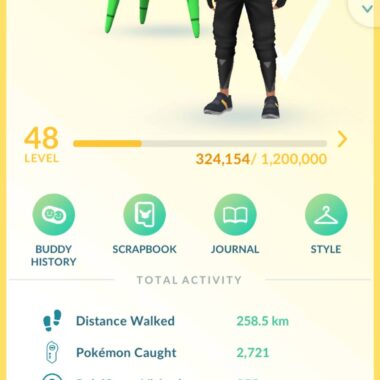 Level 48 Pokémon GO Trainer profile with 10.5M XP on pgserviceshop.com