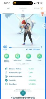 Level 40 Pokemon Go Account Profile Summary pgserviceshop