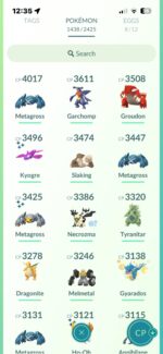 High CP Metagross, Garchomp, and Groudon on Level 52 Pokemon GO account ID 569a from PGServiceShop.