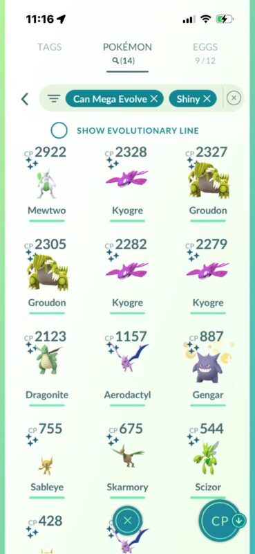 Shiny Mewtwo, shiny Kyogre, and shiny Groudon able to mega evolve on account 573a at pgserviceshop.com