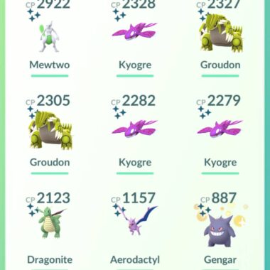 Shiny Mewtwo, shiny Kyogre, and shiny Groudon able to mega evolve on account 573a at pgserviceshop.com